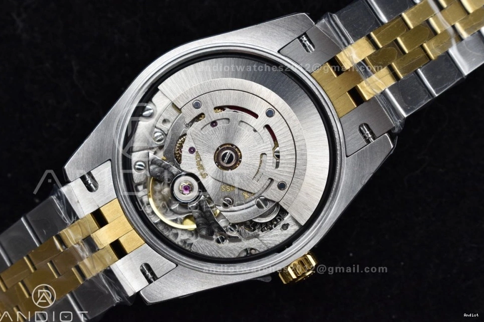 GSF DateJust Bracelet 278273 Soft President 561 on Ladies 316L Steel YG Black Dial Stick Markers 31 0731